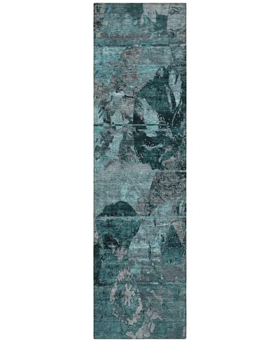 Addison Chantille Machine Washable Acn555 2'3x7'6 Runner Area Rug In Ocean