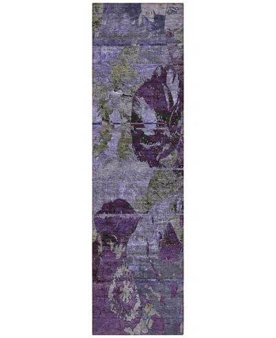 Addison Chantille Machine Washable Acn555 2'3x7'6 Runner Area Rug In Purple