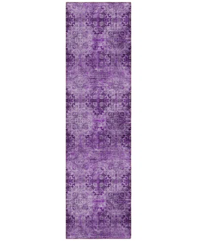 Addison Chantille Machine Washable Acn557 2'3x7'6 Runner Area Rug In Eggplant