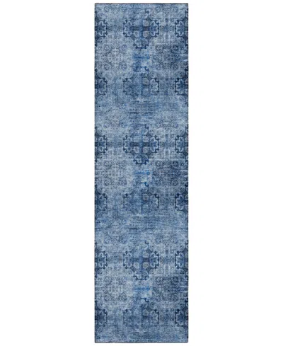 Addison Chantille Machine Washable Acn557 2'3x7'6 Runner Area Rug In Navy