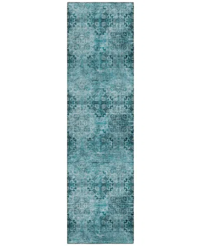 Addison Chantille Machine Washable Acn557 2'3x7'6 Runner Area Rug In Ocean