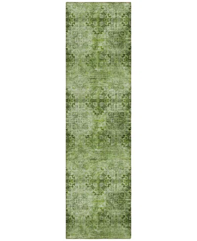 Addison Chantille Machine Washable Acn557 2'3x7'6 Runner Area Rug In Olive