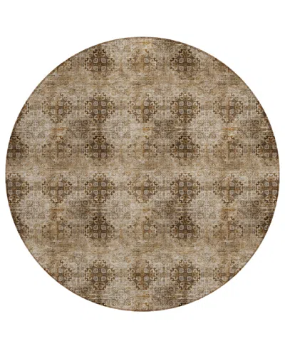 Addison Chantille Machine Washable Acn557 8'x8' Round Area Rug In Taupe