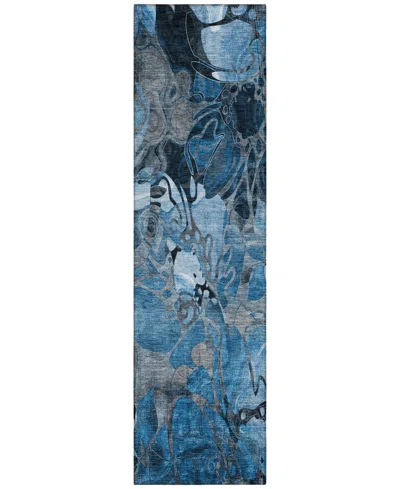 Addison Chantille Machine Washable Acn558 2'3x7'6 Runner Area Rug In Blue