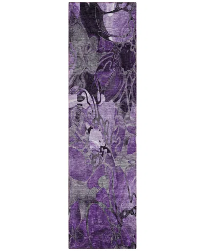 Addison Chantille Machine Washable Acn558 2'3x7'6 Runner Area Rug In Purple