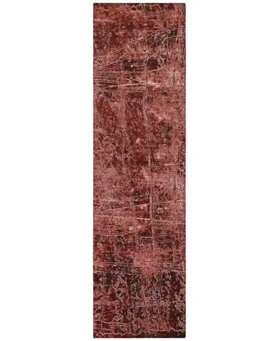 Addison Chantille Machine Washable Acn559 2'3x7'6 Runner Area Rug In Red