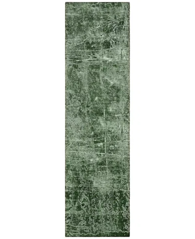 Addison Chantille Machine Washable Acn559 2'3x7'6 Runner Area Rug In Green