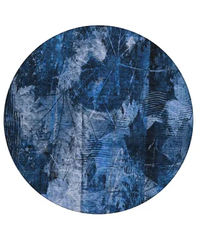 Addison Chantille Machine Washable Acn560 8'x8' Round Area Rug In Blue