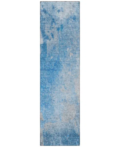 Addison Chantille Machine Washable Acn562 2'3x7'6 Runner Area Rug In Blue