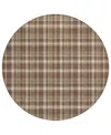 Addison Chantille Machine Washable Acn563 8'x8' Round Area Rug In Chocolate