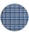 Addison Chantille Machine Washable Acn563 8'x8' Round Area Rug In Navy