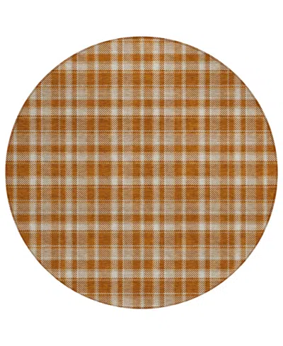 Addison Chantille Machine Washable Acn563 8'x8' Round Area Rug In Paprika