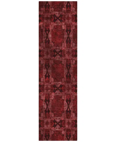 Addison Chantille Machine Washable Acn564 2'3x7'6 Runner Area Rug In Burgundy