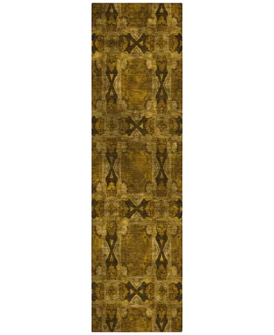 Addison Chantille Machine Washable Acn564 2'3x7'6 Runner Area Rug In Chocolate