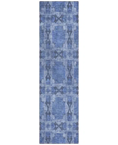 Addison Chantille Machine Washable Acn564 2'3x7'6 Runner Area Rug In Denim