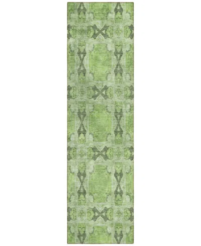 Addison Chantille Machine Washable Acn564 2'3x7'6 Runner Area Rug In Green