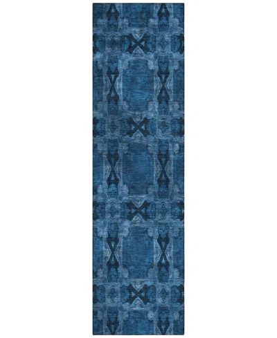 Addison Chantille Machine Washable Acn564 2'3x7'6 Runner Area Rug In Navy