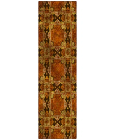 Addison Chantille Machine Washable Acn564 2'3x7'6 Runner Area Rug In Orange