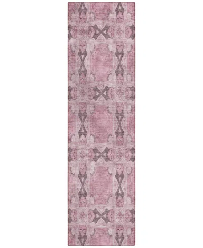 Addison Chantille Machine Washable Acn564 2'3x7'6 Runner Area Rug In Pink