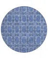 Addison Chantille Machine Washable Acn564 8'x8' Round Area Rug In Denim