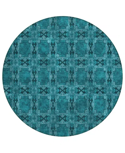 Addison Chantille Machine Washable Acn564 8'x8' Round Area Rug In Ocean
