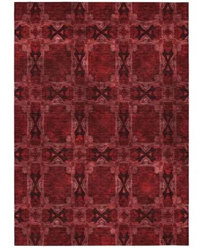 Addison Chantille Machine Washable Acn564 9'x12' Area Rug In Burgundy