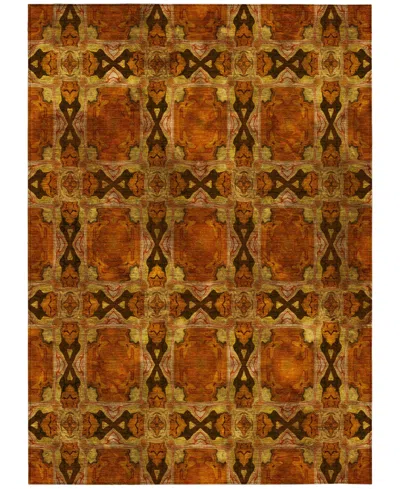Addison Chantille Machine Washable Acn564 9'x12' Area Rug In Paprika