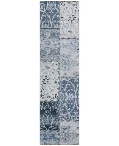 Addison Chantille Machine Washable Acn566 2'3x7'6 Runner Area Rug In Denim
