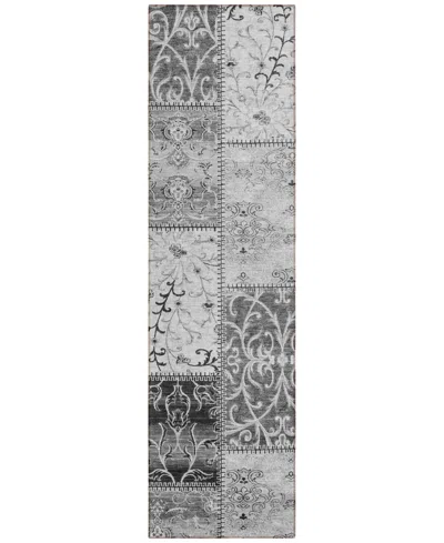 Addison Chantille Machine Washable Acn566 2'3x7'6 Runner Area Rug In Gray