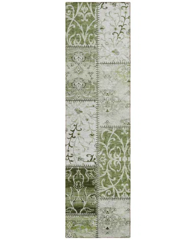 Addison Chantille Machine Washable Acn566 2'3x7'6 Runner Area Rug In Green