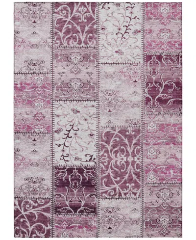 Addison Chantille Machine Washable Acn566 5'x7'6 Area Rug In Burgundy