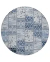 Addison Chantille Machine Washable Acn566 8'x8' Round Area Rug In Denim