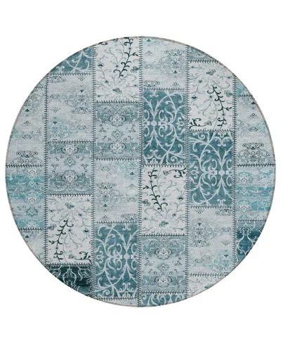 Addison Chantille Machine Washable Acn566 8'x8' Round Area Rug In Ocean