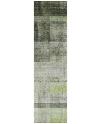 Addison Chantille Machine Washable Acn568 2'3x7'6 Runner Area Rug In Olive