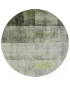 Addison Chantille Machine Washable Acn568 8'x8' Round Area Rug In Olive