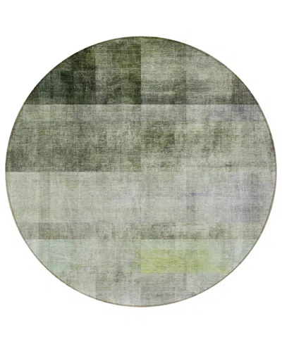 Addison Chantille Machine Washable Acn568 8'x8' Round Area Rug In Olive