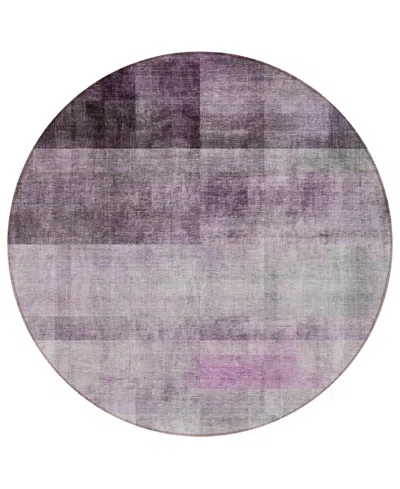 Addison Chantille Machine Washable Acn568 8'x8' Round Area Rug In Purple