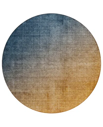 Addison Chantille Machine Washable Acn569 8'x8' Round Area Rug In Navy
