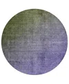 Addison Chantille Machine Washable Acn569 8'x8' Round Area Rug In Olive
