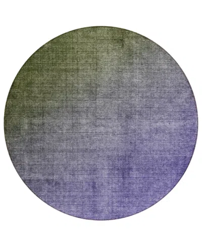 Addison Chantille Machine Washable Acn569 8'x8' Round Area Rug In Olive