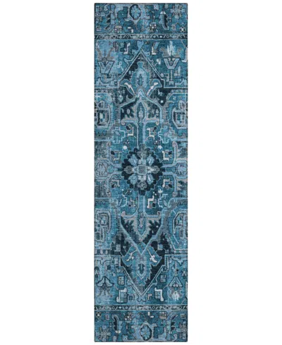 Addison Chantille Machine Washable Acn570 2'3x7'6 Runner Area Rug In Blue