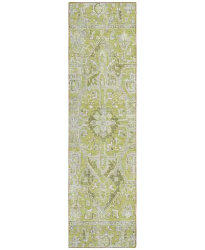 Addison Chantille Machine Washable Acn570 2'3x7'6 Runner Area Rug In Lime