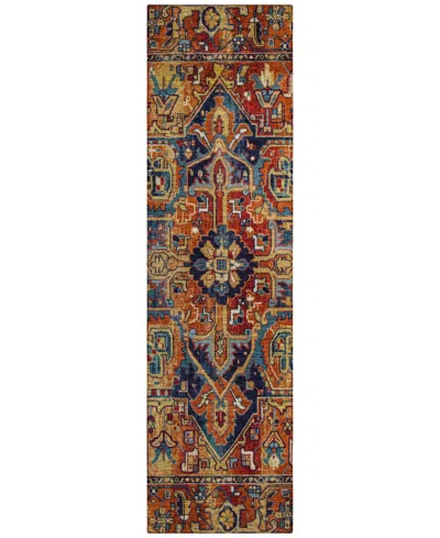 Addison Chantille Machine Washable Acn570 2'3x7'6 Runner Area Rug In Paprika