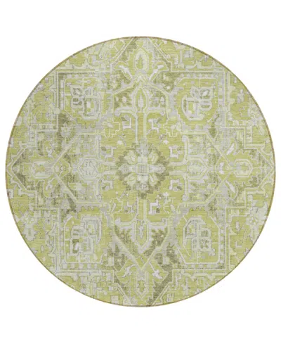 Addison Chantille Machine Washable Acn570 8'x8' Round Area Rug In Lime