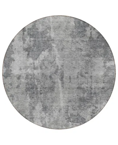 Addison Chantille Machine Washable Acn573 8'x8' Round Area Rug In Gray