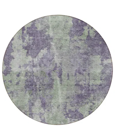 Addison Chantille Machine Washable Acn573 8'x8' Round Area Rug In Purple