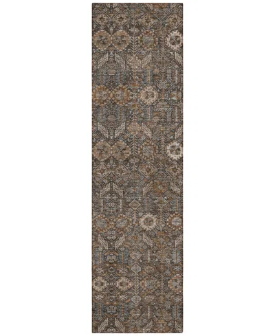 Addison Chantille Machine Washable Acn574 2'3x7'6 Runner Area Rug In Chocolate