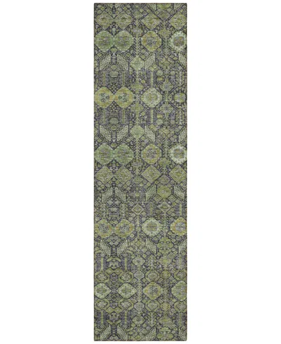 Addison Chantille Machine Washable Acn574 2'3x7'6 Runner Area Rug In Green