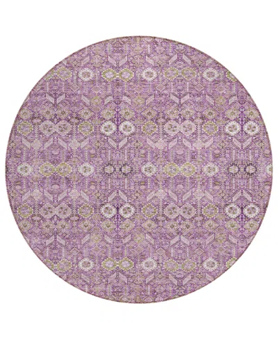 Addison Chantille Machine Washable Acn574 8'x8' Round Area Rug In Purple