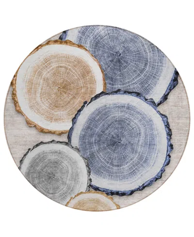 Addison Chantille Machine Washable Acn575 8'x8' Round Area Rug In Beige
